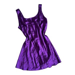 Purple Silky Slip Tank Dress